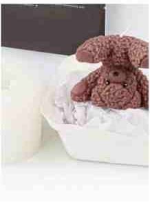 Curly Sherpa Bear Candle Mold - CAT-BR-0005 Curly Sherpa Bear finished candle in gift box