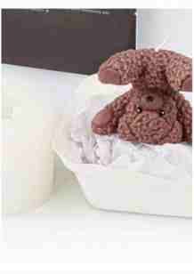 Curly Sherpa Bear finished candle in gift box