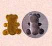 Gummy Bear Medallion Mold - CAT-BR-0006 Gummy Bear Medallion silicone mold and finished piece