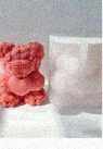 Rose Bear with Heart Mold - CAT-BR-0007/0008 Rose Bear with Heart silicone mold and finished piece